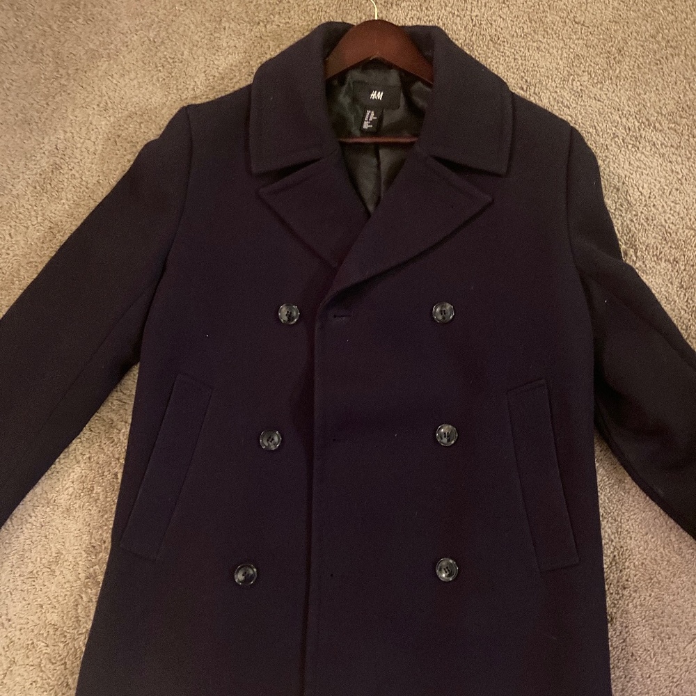 H & M Navy Blue Pea Coat